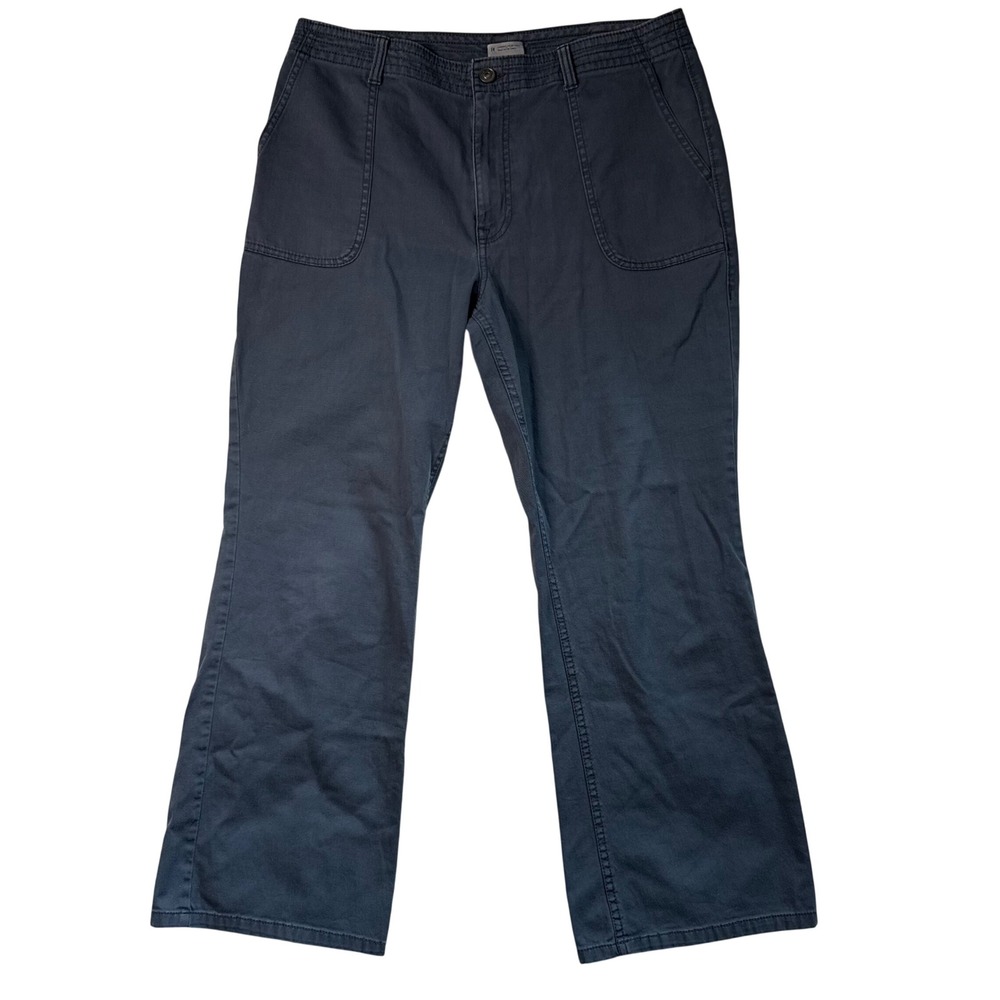 prAna Organic Cotton Stretch Straight Leg Pants Dark Grey Blue 1967091 Womens 14